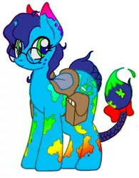 Size: 299x383 | Tagged: safe, artist:inkwell, derpibooru import, oc, unofficial characters only, glasses, saddle, solo