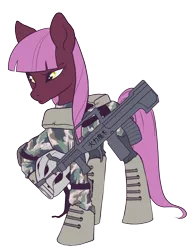 Size: 1403x1805 | Tagged: safe, artist:pixel-prism, derpibooru import, oc, unofficial characters only, earth pony, pony, assault, battlefield 4, chinese text, gun, helmet, military, military uniform, qbz-95-1, shuilian, soldier, solo, water lily