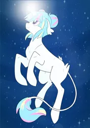 Size: 752x1063 | Tagged: safe, artist:rannarbananar, derpibooru import, oc, oc:lorelei, unofficial characters only, classical unicorn, pony, unicorn, leonine tail, magic, moon, night, solo