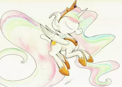 Size: 1280x914 | Tagged: safe, artist:getchanoodlewet, derpibooru import, princess celestia, solo, traditional art