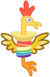 Size: 803x1244 | Tagged: safe, artist:poniiandii, derpibooru import, boneless, pinkie pride, fusion, rainbow thread, rubber chicken, simple background, svg, transparent background, vector, wonderbolt badge