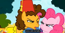 Size: 1600x830 | Tagged: applejack, boneless, caption, cheese sandwich, derpibooru import, edit, edited screencap, fez, fluttershy, hat, meme, pinkie pie, pinkie pride, rarity, screencap, suggestive, youtube caption