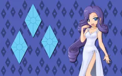 Size: 2560x1600 | Tagged: artist:alicehumansacrifice0, artist:angriestangryartist, artist:ooklah, bracelet, cleavage, cutie mark, derpibooru import, earring, female, human, humanized, light skin, rarity, safe, solo, wallpaper