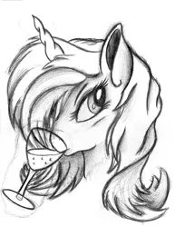 Size: 1563x2021 | Tagged: artist:ancientowl, derpibooru import, monochrome, portrait, rarity, safe, solo, traditional art