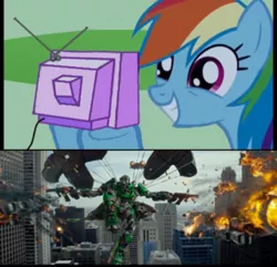 Size: 1494x1442 | Tagged: autobot, bayformers, crosshair, derpibooru import, exploitable meme, meme, obligatory pony, rainbow dash, safe, transformers, tv meme