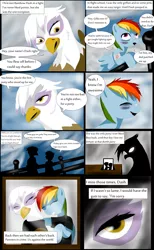 Size: 2968x4833 | Tagged: safe, artist:mad-mutt, derpibooru import, gilda, rainbow dash, gryphon, comic, filly, flashback, past, young, younger