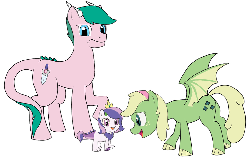 Size: 5100x3300 | Tagged: safe, artist:bico-kun, derpibooru import, oc, unofficial characters only, bat pony, dracony, hybrid, pony, cousins, interspecies offspring, offspring, parent:oc:anthea, parent:oc:crystal clarity, parent:oc:prince illusion, parent:oc:turquoise blitz, parents:oc x oc, simple background, white background