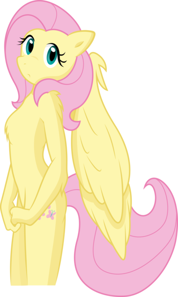 Size: 5000x8331 | Tagged: absurd resolution, anthro, artist:ambris, artist:fehlung, barbie doll anatomy, breasts, delicious flat chest, derpibooru import, featureless breasts, female, flattershy, fluttershy, simple background, solo, solo female, suggestive, transparent background