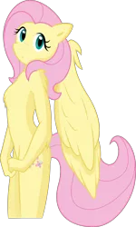 Size: 5000x8331 | Tagged: absurd resolution, anthro, artist:ambris, artist:fehlung, barbie doll anatomy, breasts, delicious flat chest, derpibooru import, featureless breasts, female, flattershy, fluttershy, simple background, solo, solo female, suggestive, transparent background