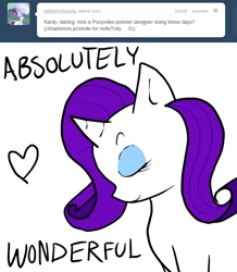 Size: 680x780 | Tagged: artist:moonblizzard, ask, derpibooru import, rarity, rarity answers, safe, solo, tumblr