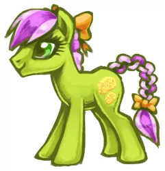 Size: 643x667 | Tagged: artist:needsmoarg4, bow, braid, derpibooru import, lavender fritter, redesign, safe, solo