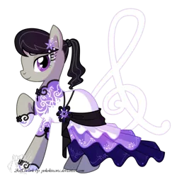 Size: 1000x1000 | Tagged: safe, artist:yokokinawa, derpibooru import, octavia melody, clothes, dress, heart eyes, simple background, solo, transparent background, wingding eyes