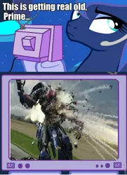 Size: 558x770 | Tagged: safe, derpibooru import, princess luna, exploitable meme, implied death, meme, obligatory pony, optimus prime, transformers, transformers age of extinction, tv meme