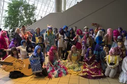 Size: 1000x667 | Tagged: artist:ethan hellstrom, artist needed, artist:vervv, clothes, convention, cosplay, derpibooru import, dress, gala dress, group photo, human, irl, irl human, ohayocon, ohayocon 2014, photo, safe, sailor moon, suspenders