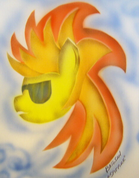 Size: 1500x1929 | Tagged: airbrush, artist:batosan, derpibooru import, safe, solo, spitfire, sunglasses