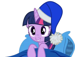Size: 5453x4133 | Tagged: safe, artist:synch-anon, artist:twiforce, derpibooru import, twilight sparkle, twilight sparkle (alicorn), alicorn, pony, absurd resolution, female, hat, mare, nightcap, pillow, simple background, smiling, solo, transparent background, vector
