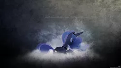 Size: 1920x1080 | Tagged: safe, artist:adrianimpalamata, artist:jordila-forge, derpibooru import, edit, princess luna, alicorn, pony, another love, female, grunge, mare, prone, sad, solo, song reference, tom odell, vector, wallpaper, wallpaper edit