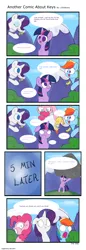 Size: 2397x6972 | Tagged: safe, artist:thebrokencog, derpibooru import, boneless, pinkie pie, rainbow dash, rarity, twilight sparkle, twilight sparkle (alicorn), alicorn, pony, pinkie pride, boulder, comic, female, mare, rainbow thread, twilight snapple, wonderbolt badge