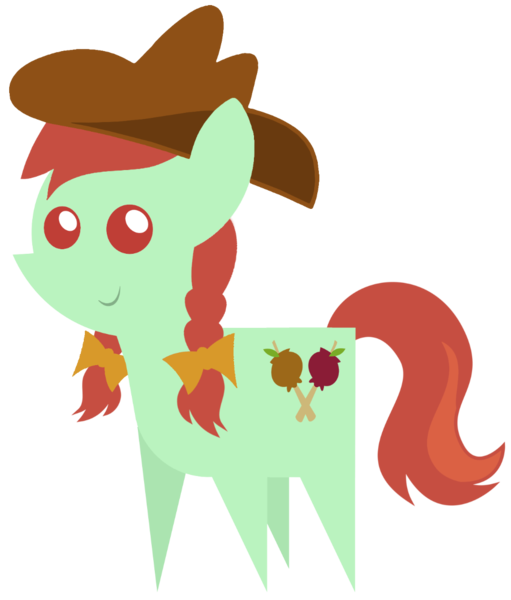 Size: 1000x1175 | Tagged: artist needed, safe, derpibooru import, candy apples, earth pony, pony, apple family member, braid, hat, pointy ponies, ribbon, simple background, solo, transparent background