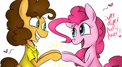 Size: 2000x1102 | Tagged: safe, artist:8-blit-poni, derpibooru import, cheese sandwich, pinkie pie, pinkie pride, cheesepie, female, heart, male, shipping, straight