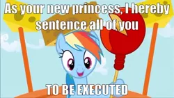 Size: 638x359 | Tagged: cheese hat, cheese scepter, derpibooru import, edit, edited screencap, hat, image macro, princess rainbow dash, quote, rainbow dash, screencap, semi-grimdark, solo, wisconsin, wreck-it ralph