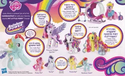 Size: 2176x1336 | Tagged: safe, derpibooru import, official, fluttershy, pinkie pie, rainbow dash, rarity, twilight sparkle, twilight sparkle (alicorn), alicorn, pony, advertisement, brushable, colored wings, fantastic flutters, female, helicopter, mare, multicolored wings, rainbow power, rainbow wings, toy