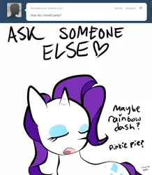 Size: 680x780 | Tagged: artist:moonblizzard, ask, derpibooru import, rarity, rarity answers, safe, solo, tumblr