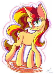 Size: 1500x2048 | Tagged: safe, artist:miroslav46, derpibooru import, sunset shimmer, pony, unicorn, solo