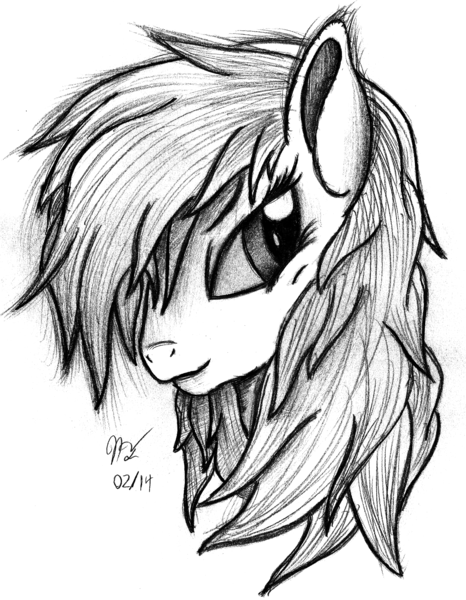 Size: 1486x1914 | Tagged: safe, artist:ancientowl, derpibooru import, rainbow dash, monochrome, solo, traditional art