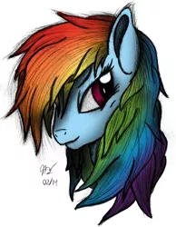 Size: 1486x1914 | Tagged: safe, artist:ancientowl, derpibooru import, rainbow dash, solo, traditional art