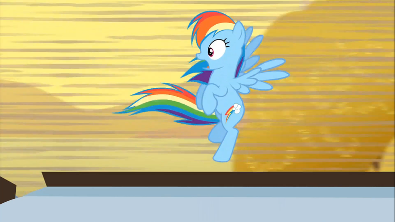 Size: 1366x768 | Tagged: derpibooru import, desert, flying, over a barrel, rainbow dash, safe, screencap, solo