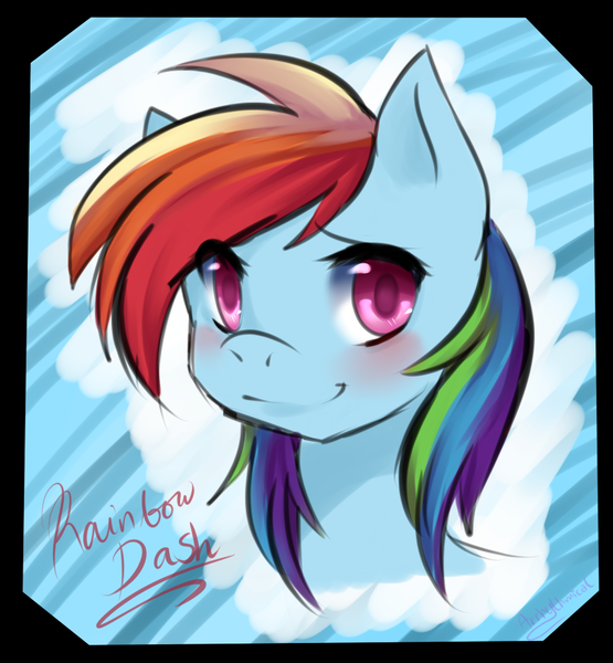 Size: 891x964 | Tagged: safe, artist:arrhythmical, derpibooru import, rainbow dash, portrait, solo