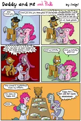 Size: 700x1039 | Tagged: amish, artist:catfood-mcfly, comic, daddy and me, derpibooru import, igneous rock pie, limestone pie, marble pie, maud pie, pinkie pie, retarded, safe, tourette's syndrome, vulgar, wat