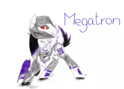 Size: 1055x757 | Tagged: artist:speedfeather, derpibooru import, megatron, ponified, safe, solo, transformers, transformers prime