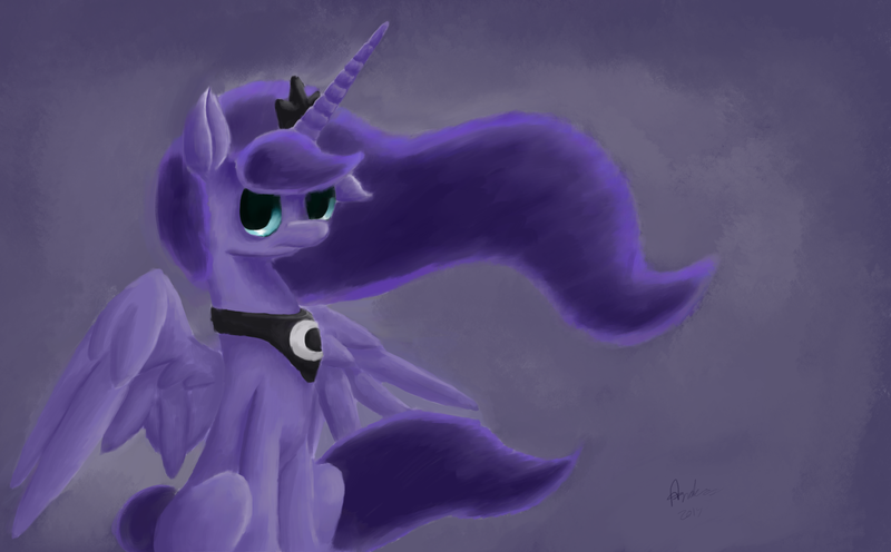 Size: 3356x2082 | Tagged: safe, artist:andersbaker, derpibooru import, princess luna, alicorn, pony, sitting, solo