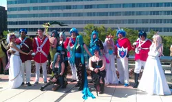 Size: 960x574 | Tagged: artist needed, artist:wynter mint, convention, cosplay, derpibooru import, group photo, human, irl, irl human, otakon, otakon 2012, photo, princess cadance, queen chrysalis, safe, shining armor