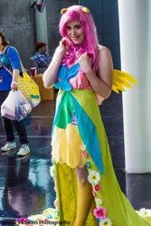 Size: 1366x2048 | Tagged: artist:flying-fox, artist:koi-ishly, clothes, convention, cosplay, derpibooru import, dress, fluttershy, gala dress, human, irl, irl human, nekocon, nekocon 2013, photo, safe