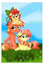 Size: 600x900 | Tagged: artist:ilikepudding24, derpibooru import, oc, offspring, parent:big macintosh, parent:fluttershy, parents:fluttermac, safe, siblings, unofficial characters only