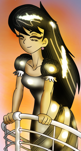 Size: 1867x3465 | Tagged: artist:alcasar-reich, breasts, derpibooru import, female, human, humanized, light skin, octavia melody, safe, solo, this will end in tears and/or death, titanic