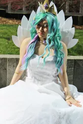 Size: 640x960 | Tagged: safe, artist:okami-chan1023, derpibooru import, princess celestia, human, convention, cosplay, irl, irl human, photo, sakura con, sakura con 2013, solo