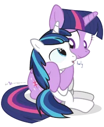 Size: 720x880 | Tagged: safe, artist:dm29, derpibooru import, shining armor, twilight sparkle, twilight sparkle (alicorn), alicorn, pony, age regression, colt, cute, duo, female, julian yeo is trying to murder us, mare, role reversal, shining adorable, simple background, transparent background