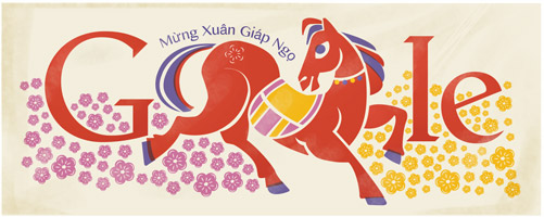 Size: 501x200 | Tagged: barely pony related, derpibooru import, google doodle, horse, lunar new year, safe, vietnamese, year of the horse