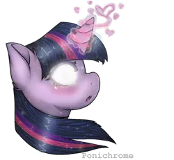 Size: 930x860 | Tagged: safe, artist:queensmil3y, derpibooru import, twilight sparkle, glowing eyes, solo