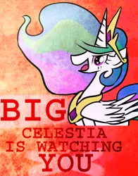 Size: 1650x2100 | Tagged: artist:ponysketchy, big brother is watching, derpibooru import, poster, princess celestia, safe, solo