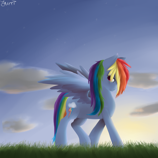 Size: 1600x1600 | Tagged: artist:emiliearts, derpibooru import, rainbow dash, safe, solo