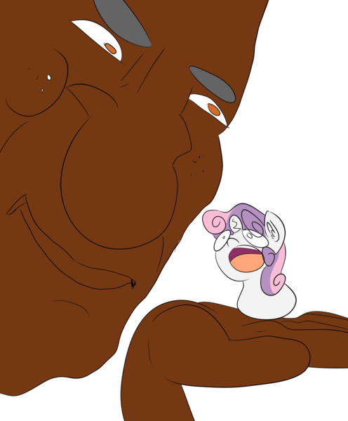 Size: 4961x6000 | Tagged: absurd resolution, artist:olympic tea bagger, bill cosby, derpibooru import, human, potato, safe, sweetie belle, trippy, wat