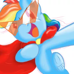 Size: 1024x1024 | Tagged: safe, artist:majorleaguepony, derpibooru import, rainbow dash, crossover, kamina, kamina sunglasses, solo, tengen toppa gurren lagann