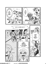 Size: 1144x1600 | Tagged: applejack, comic, derpibooru import, fanbook, fluttershy, mane six, monochrome, p.f.f., pinkie pie, rainbow dash, rarity, safe, twilight sparkle