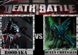 Size: 793x565 | Tagged: artist:grimmjow-thesexta, bionicle, death battle, derpibooru import, exploitable meme, kathleen barr, lego, meme, queen chrysalis, roodaka, safe, voice actor