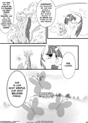 Size: 1144x1600 | Tagged: comic, derpibooru import, discord, fanbook, monochrome, p.f.f., safe, twilight sparkle